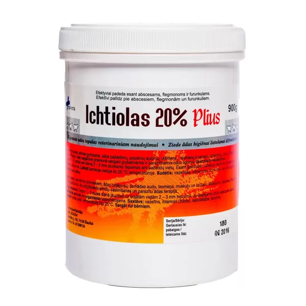 Ruvera Ichtiolas 20 % Plus 900 g ziede ādas bojājumu un iekaisumu gadījumos