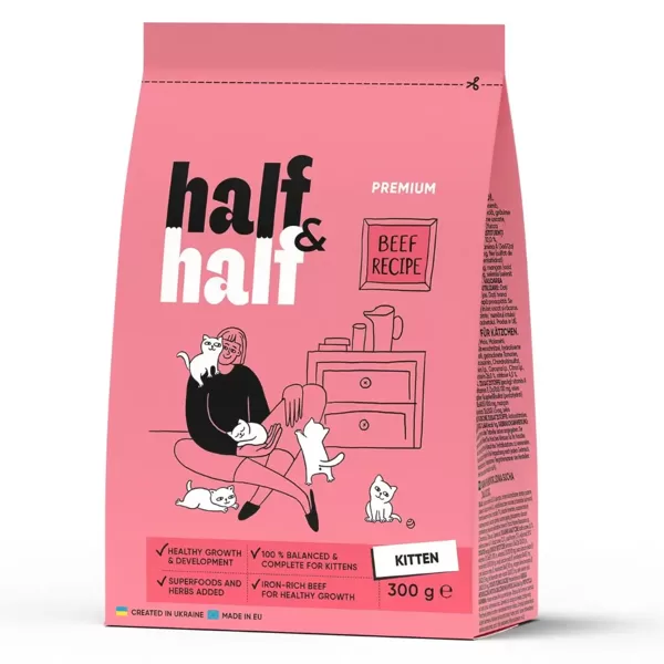 Half&Half sausā barība kaķēniem 300 g