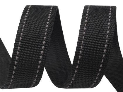Lenta ar atstarojošiem diegiem Polypropylene Webbing width 30 mm with reflective stitching