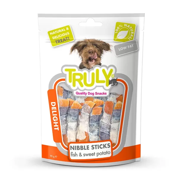 Truly Dogs Nibble Sticks Fish & Sweet potato 90 g kārums suņiem (uz vietas)