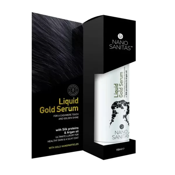 Nano Sanitas Liquid Gold Serum - Ādas un apmatojuma kopšanas līdzeklis dzivniekiem (zelta nanodaļiņas) 150ml