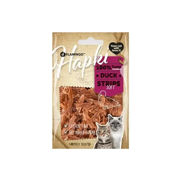Flamingo kārumi kaķiem Hapki Soft Duck Strips 50 g 561002