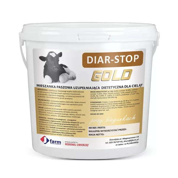 JFarm Diar-stop Gold 1 kg Diētiska papildbarība teļiem caurejas novēršanai