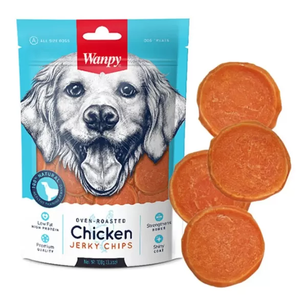 Wanpy Dogs CHICKEN JERKY CHIPS 100 g kārumi suņiem