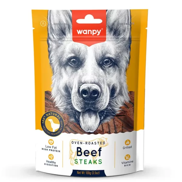 Wanpy Dogs BEEF STEAKS 100 g kārumi suņiem