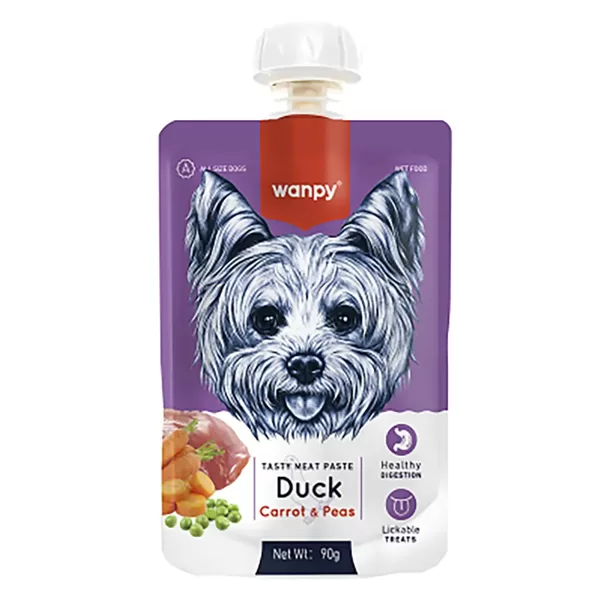 Suņu pastēte Wanpy Dogs Tasty Meat Paste Duck, Carrot and Pea 90 g