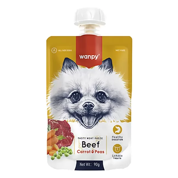 Suņu pastēte Wanpy Dogs Tasty Meat Paste Beef, Carrot and Pea 90 g