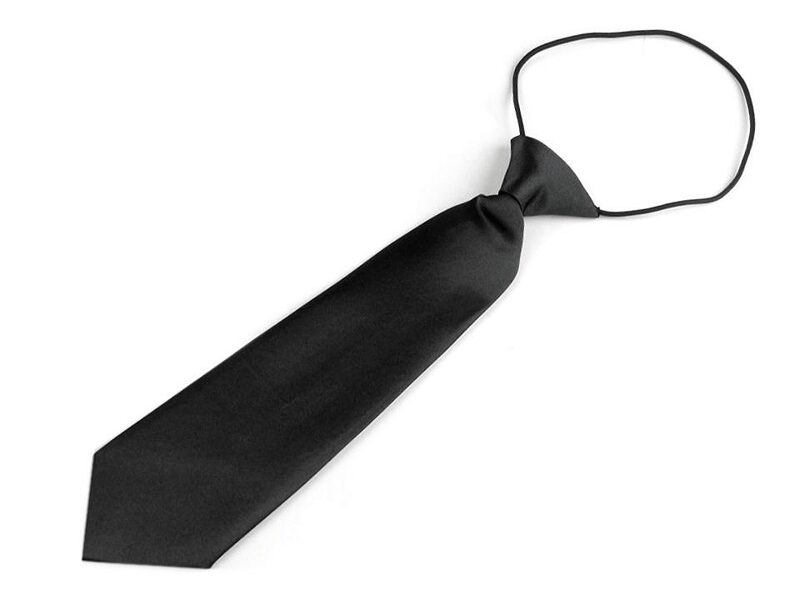 Bērnu melna kaklasaite 7x27cm (uz vietas)