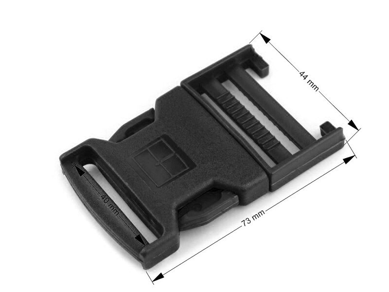 Plastmasas sprādze 40 mm melna komplekts