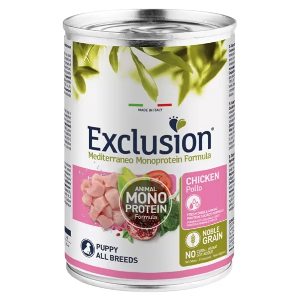 Exclusion Meditteraneo konservi kucēniem ar vistu 400 g
