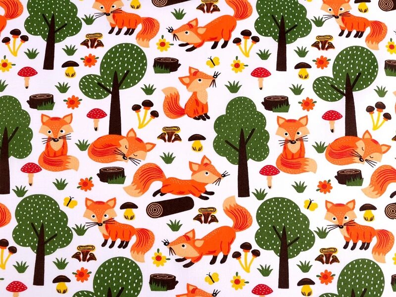 Kokvilnas audums Lapsa mežā