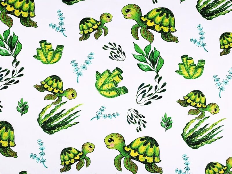 Cotton Fabric Canvas Turtle
