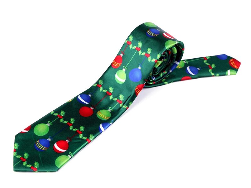 Satīna Ziemassvētku zaļa kaklasaite