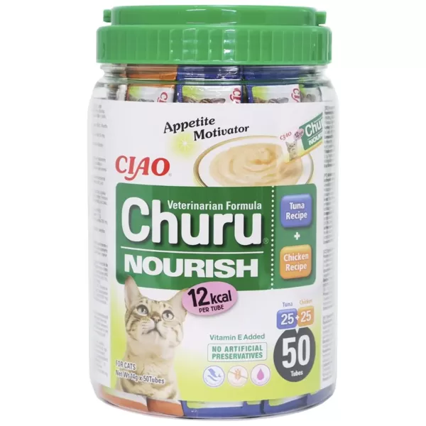Kārumi kaķiem Inaba Churu Vet Nourish vistas gaļa/tunzivis 0.7 kg 50 gab.