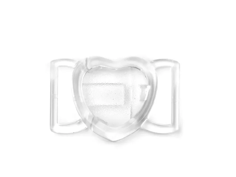 Plastmasas peldkostīmu aizdare 20 mm Sirds caurspīdīga 2 gab. (uz vietas)