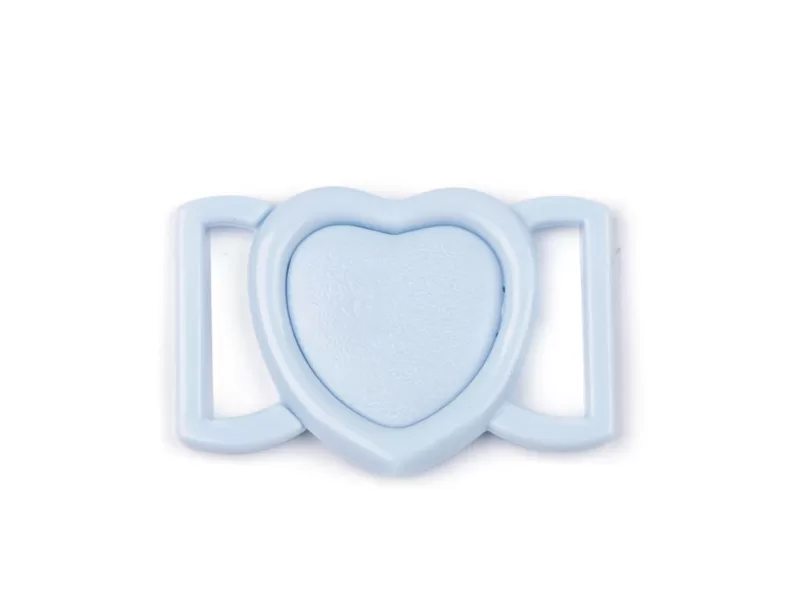 Plastmasas peldkostīmu aizdare 20 mm Sirds zila 2 gab. (uz vietas)
