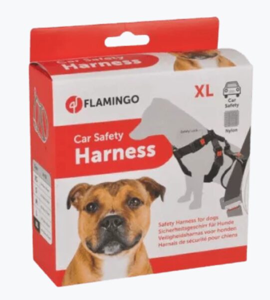 a/m drošības krūšu siksna suņiem neilona “DUMA” XL melna 60-100cm x 25mm 1032112