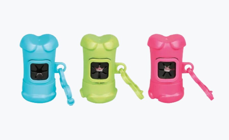 Ekskrementu savākšanas maisiņu turētājs plastmasas “BARREL” krāsu asorti (maisiņi iekļ.) 512226