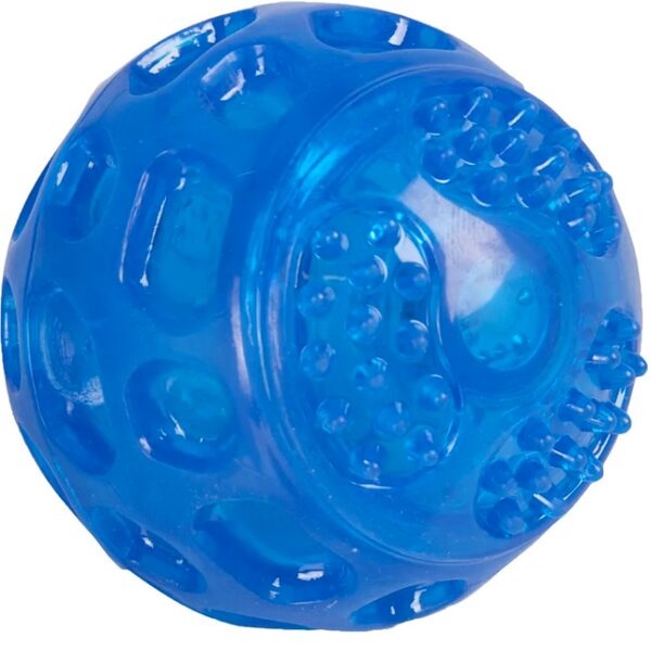 Rotaļlieta suņiem TPR bumba ar LED apgaismojumu, zila 7.5 cm 514982