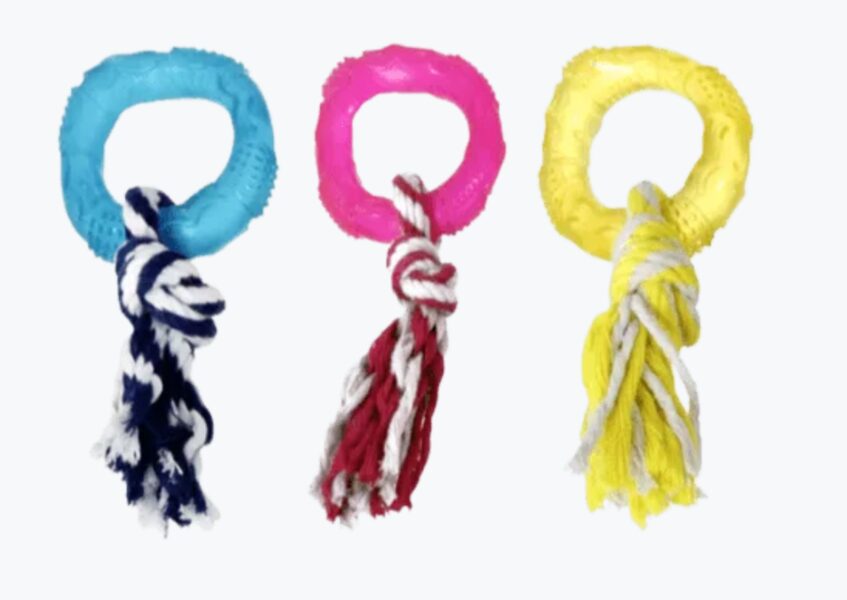 FLMG rotaļlieta suņiem TPR riņķis ar auklu peldošs iep.3 (8 cm) krāsu asorti 1030991 