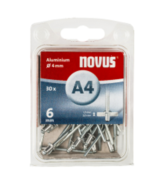 Novus kniedes A4x6 ALU 30 gab