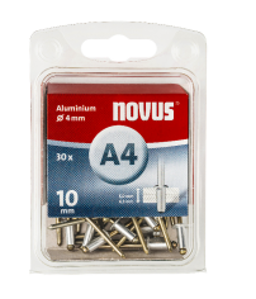 Novus kniedes A4x10 ALU 30 gab