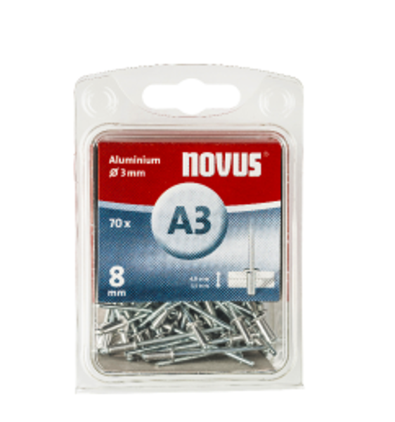 Novus kniedes A3x8 ALU 70 gab