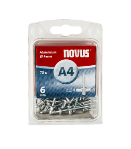 Novus kniedes A4x6 ALU 70 gab