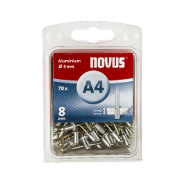 Novus kniedes A4x8 ALU 70 gab