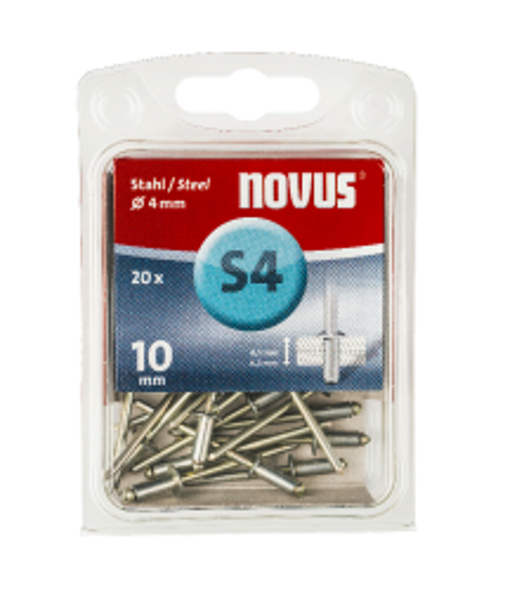 Novus kniedes A4x10 STAHL 20 gab