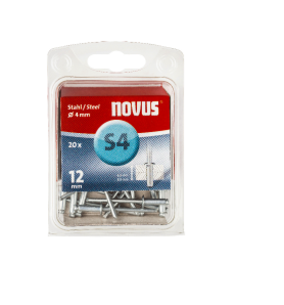 Novus kniedes A4x12 STAHL 20 gab