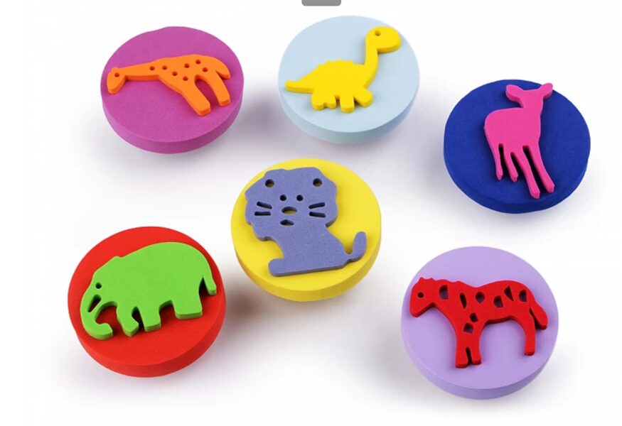 Putuplasta zīmogi - dzīvnieki, Ø6cm