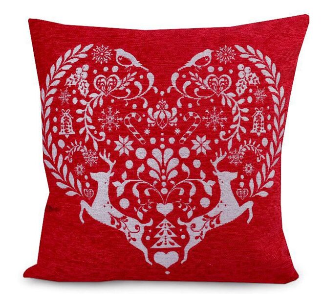 Spilvens / Spilvendrāna 45x45cm Sirds, Sniegpārsla