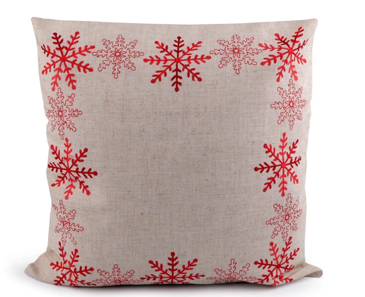 Spilvens / Spilvendrāna izšūtas sniegpārslas 43x43cm