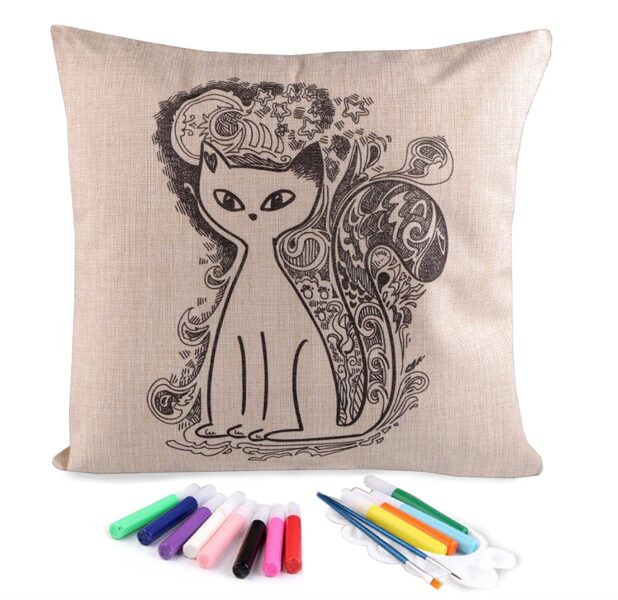 Krāsojama spilvendrāna DIY Art Coloring Pillow Cover