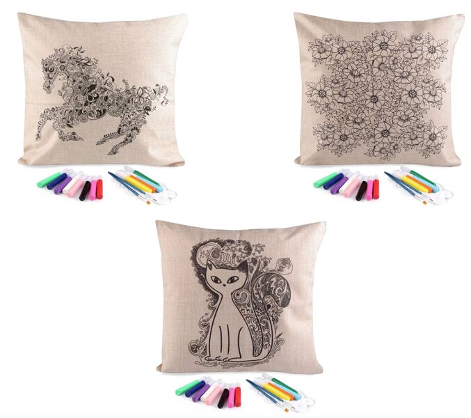 Krāsojama spilvendrāna DIY Art Coloring Pillow Cover