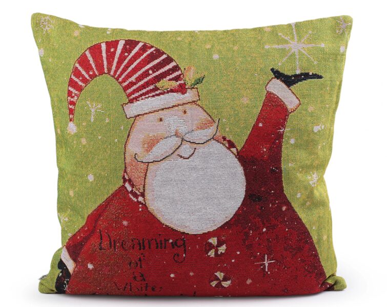 Ziemassvētku gobelēna spilvens / spilvendrāna, bērnu zīmējums 45x45 cm