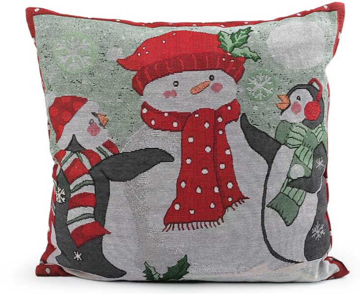 Ziemassvētku gobelēna spilvens / spilvendrāna, bērnu zīmējums 45x45 cm