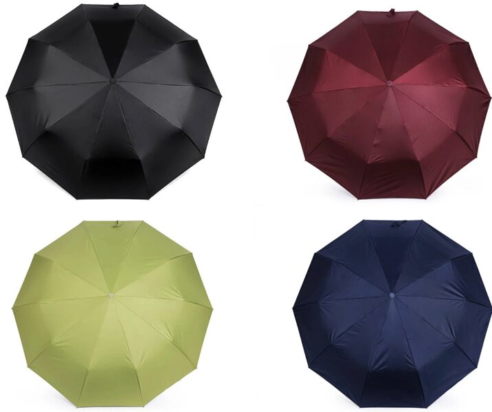 Saliekams lietussargs ar LED gaismu rokturī