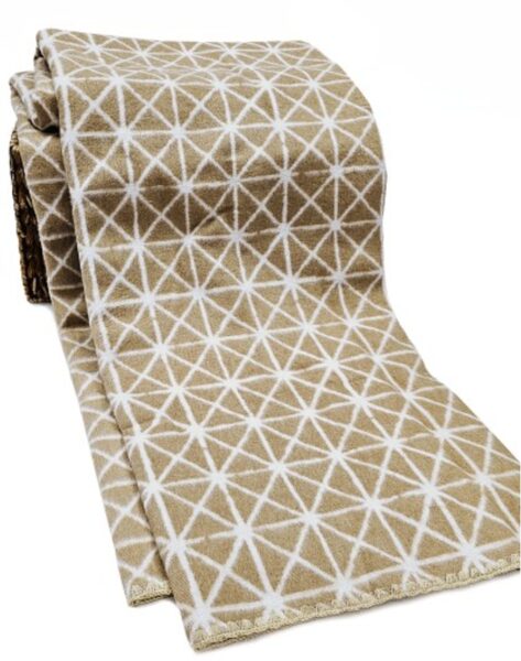 Cotton blanket/throw lines beige 140X205 CM
