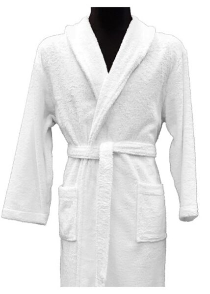 Terry cloth bathrobe solo white