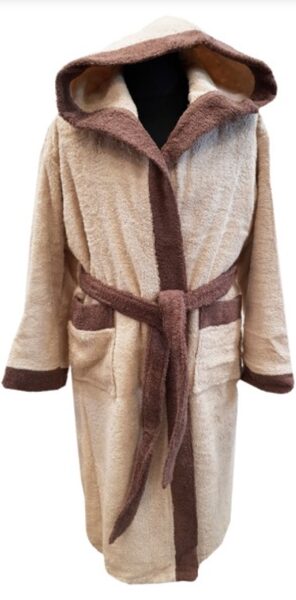 Bērnu frotē halāts ar kapuci, beige 