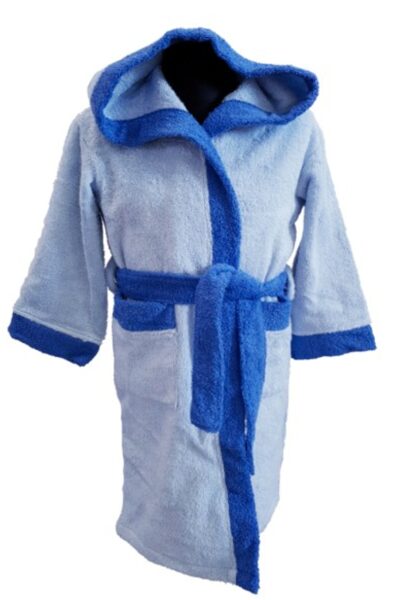 Bērnu frotē halāts ar kapuci, zils