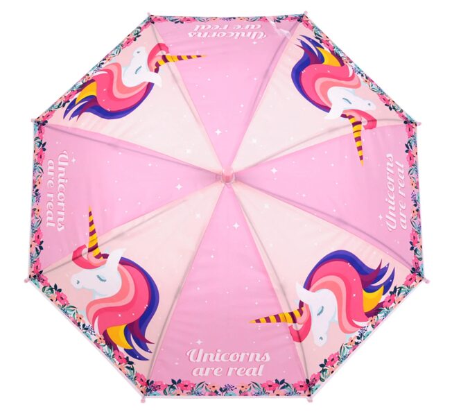 Bērnu automātiski atverams lietussargs - vienradzis