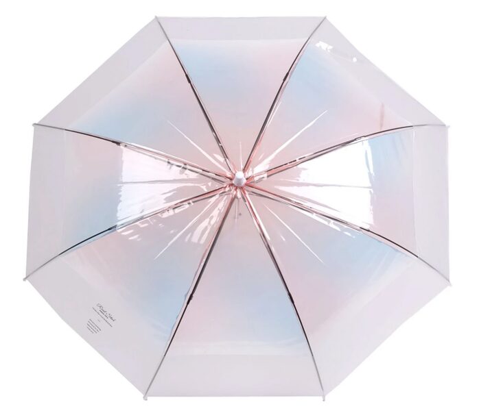  Dāmu / meiteņu caurspīdīgais automātiski atveramais lietussargs