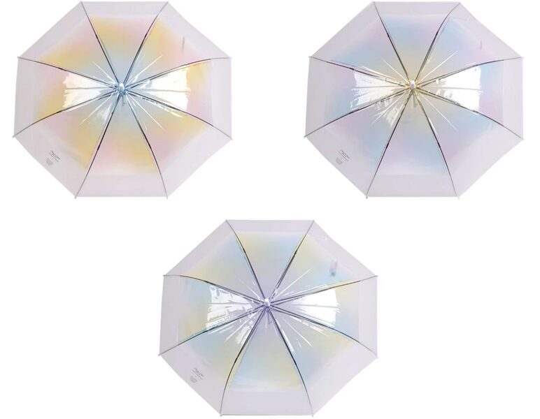  Dāmu / meiteņu caurspīdīgais automātiski atveramais lietussargs