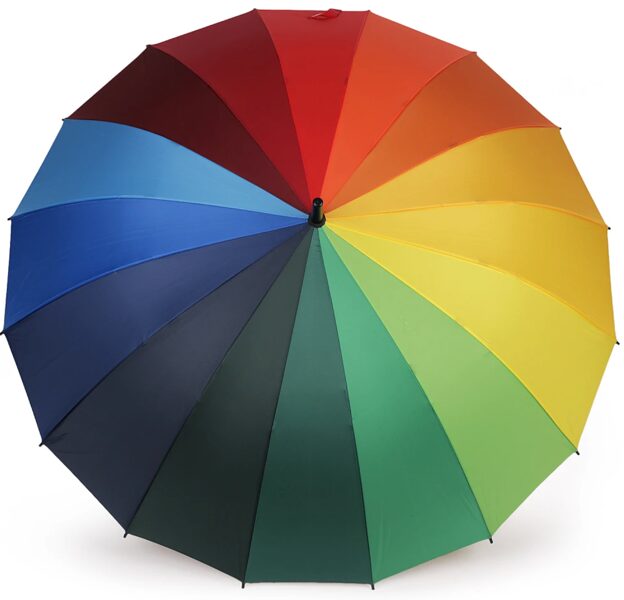 Lielās ģimenes lietussargs - varavīksne