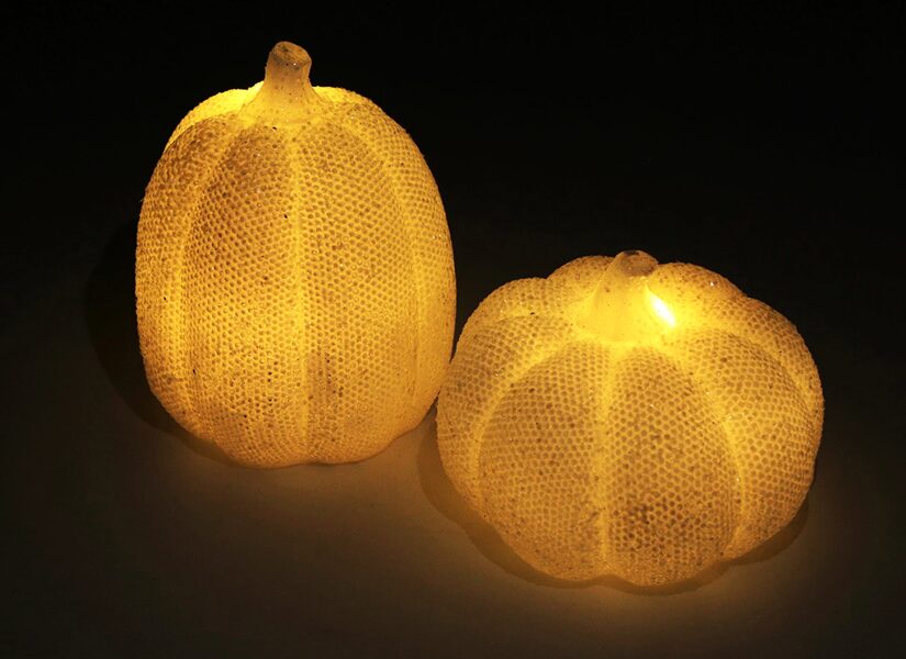 Light-up LED Pumpkin with Glitter