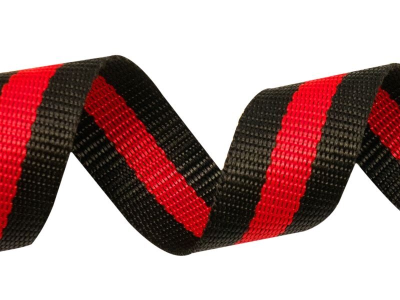 Polipropilēna lenta divkrāsu 40mm 50 m sarkana-melna