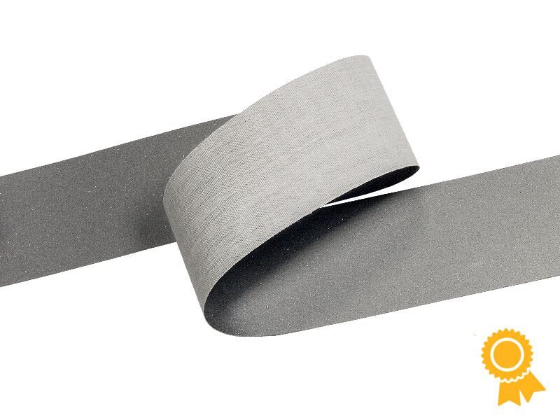 Atstarojoša poliestera lenta 30 mm pelēka 50 m
